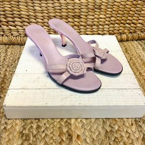 Lilac Flower Kitten Heels | Size 8